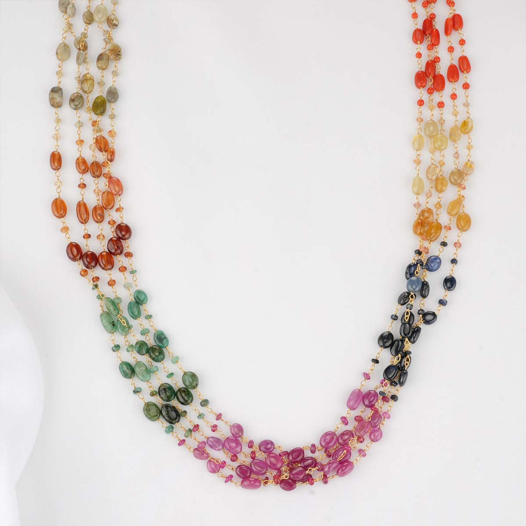 Colourful Beads Long Necklace