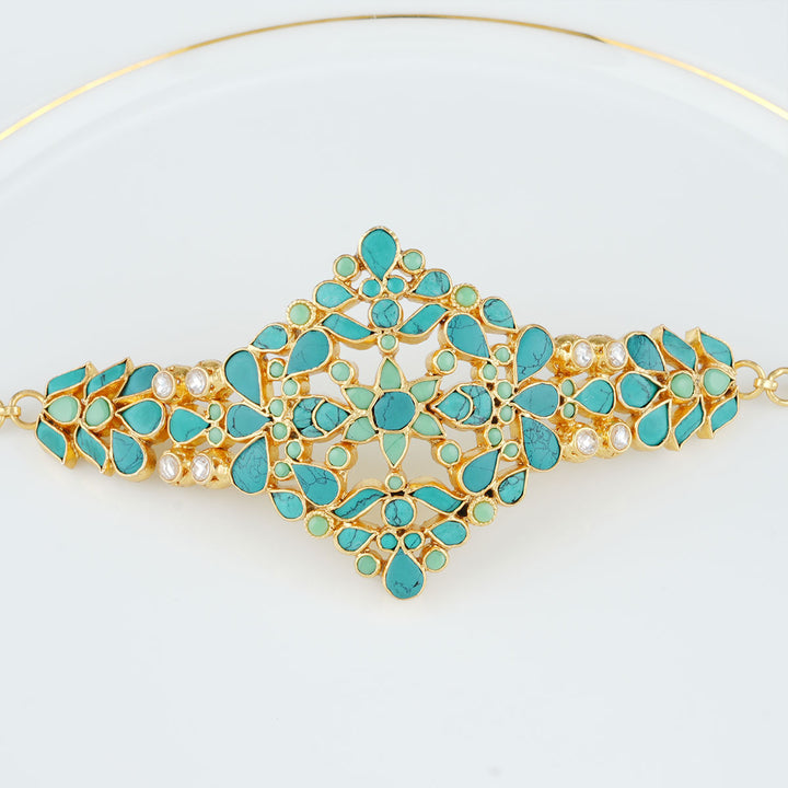 Ridha Turquoise Kundan Bracelet