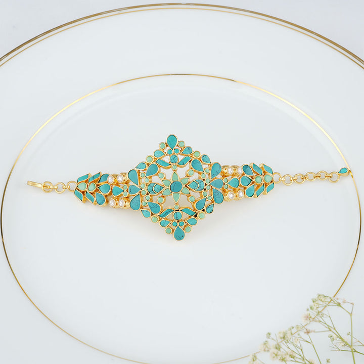 Ridha Turquoise Kundan Bracelet