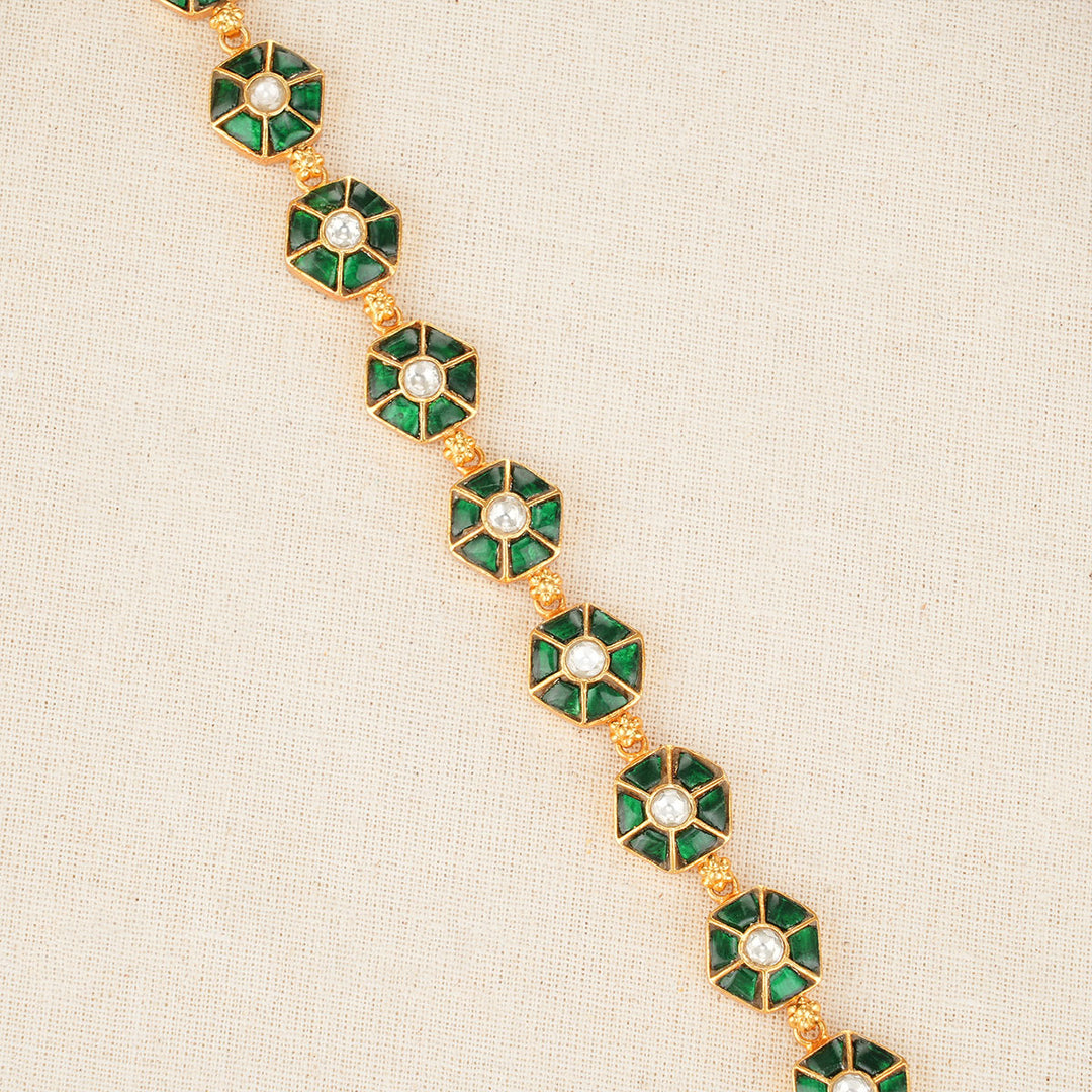 Vibrant Green Kundan Bracelet