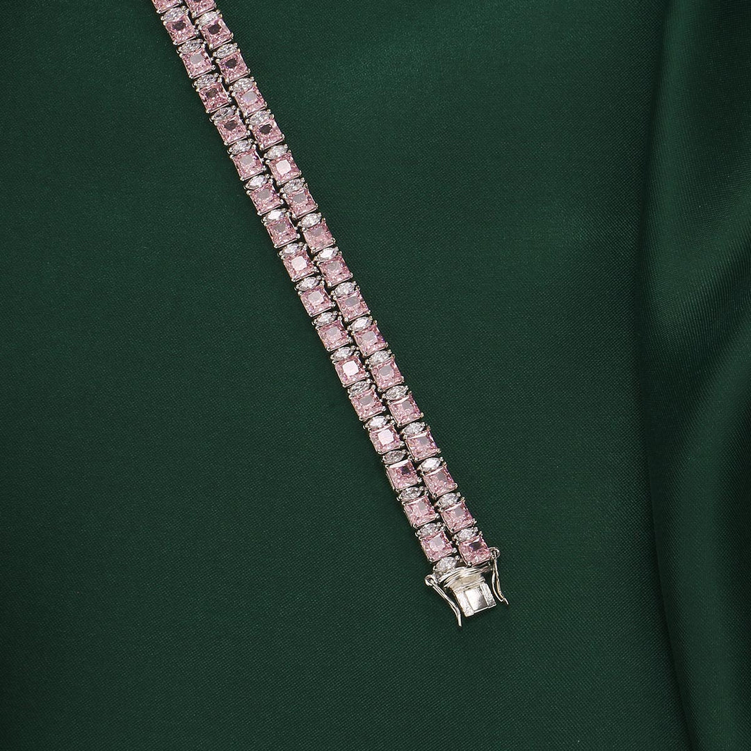 Shinning Pink Chain Type Bracelet