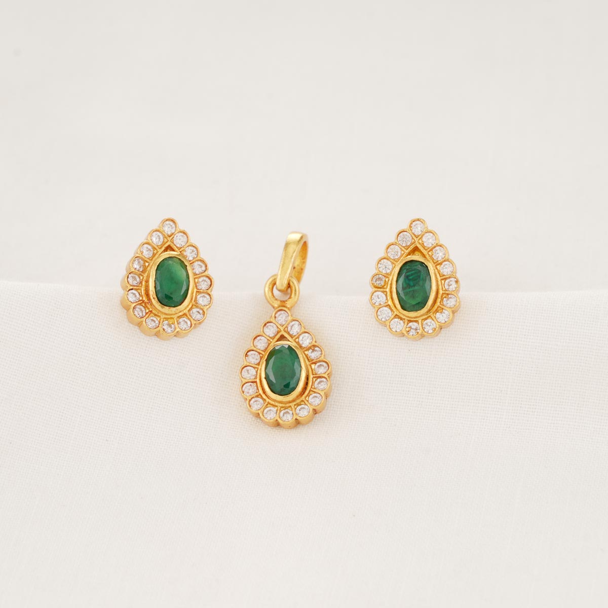 Buy Azure Romantic Dual Heart Gold Earrings |GRT Jewellers