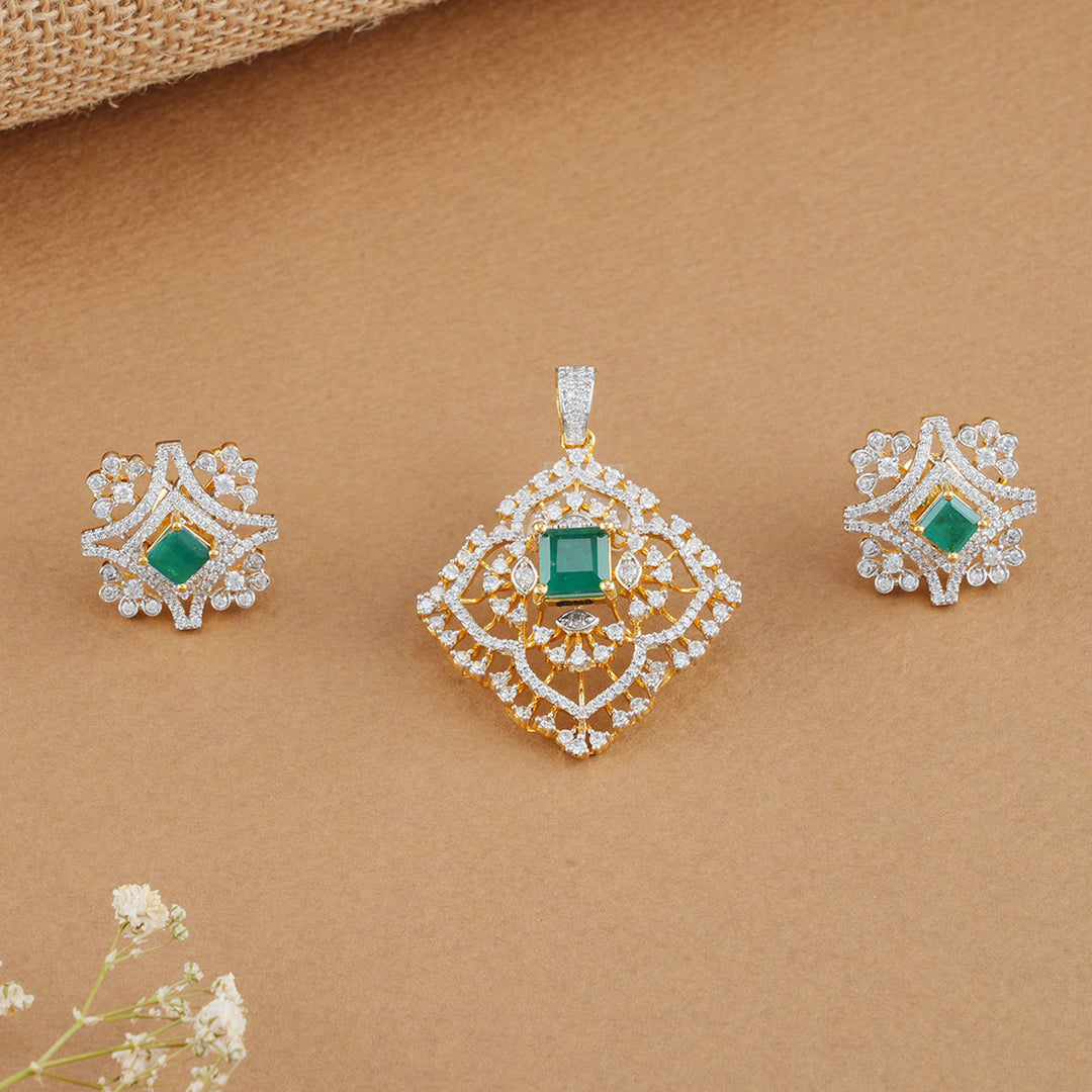 Modishi Diamond Design Pendant Set