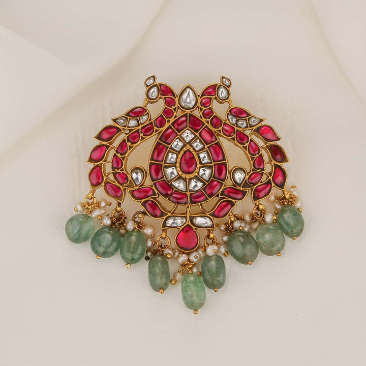 Dual Bird Kundan Pendant