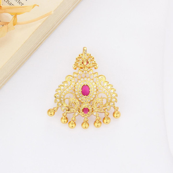 Gilded Gem Stone Pendant