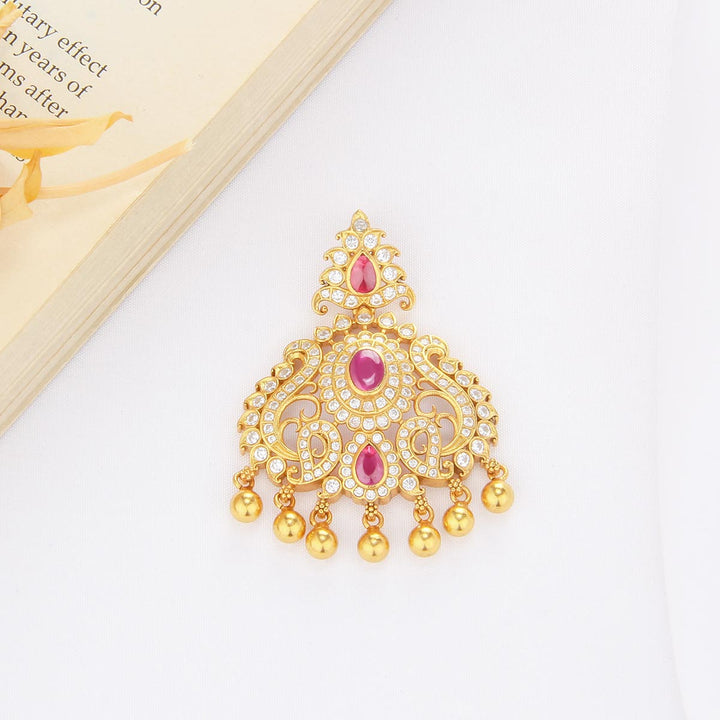 Gilded Gem Stone Pendant