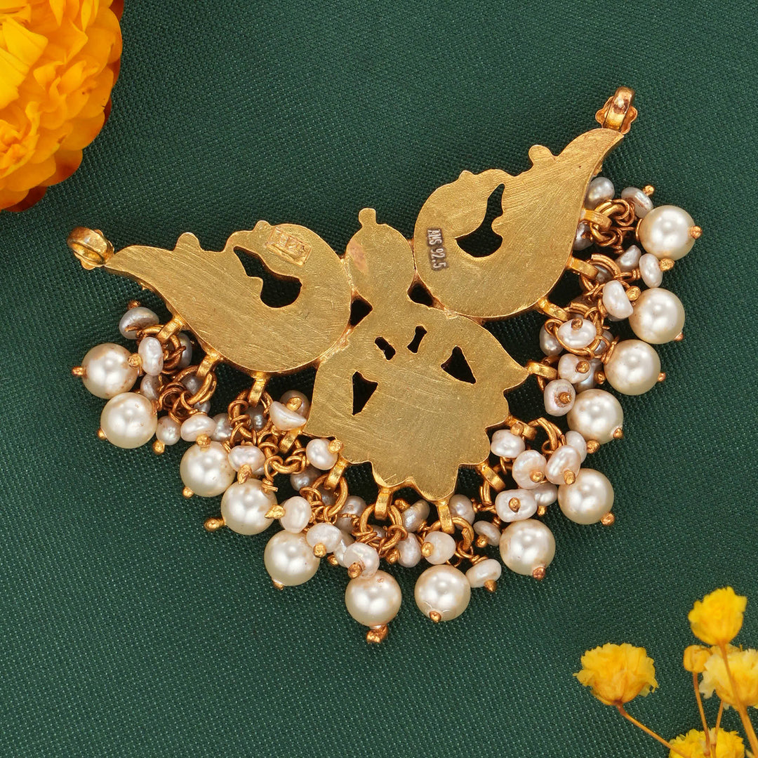Dual Birds Kundan Pendant