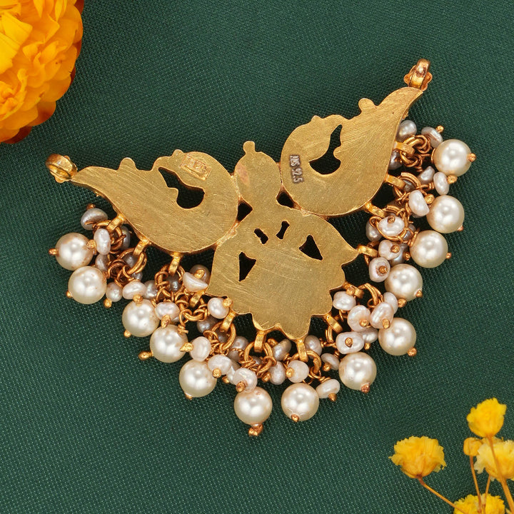 Dual Birds Kundan Pendant