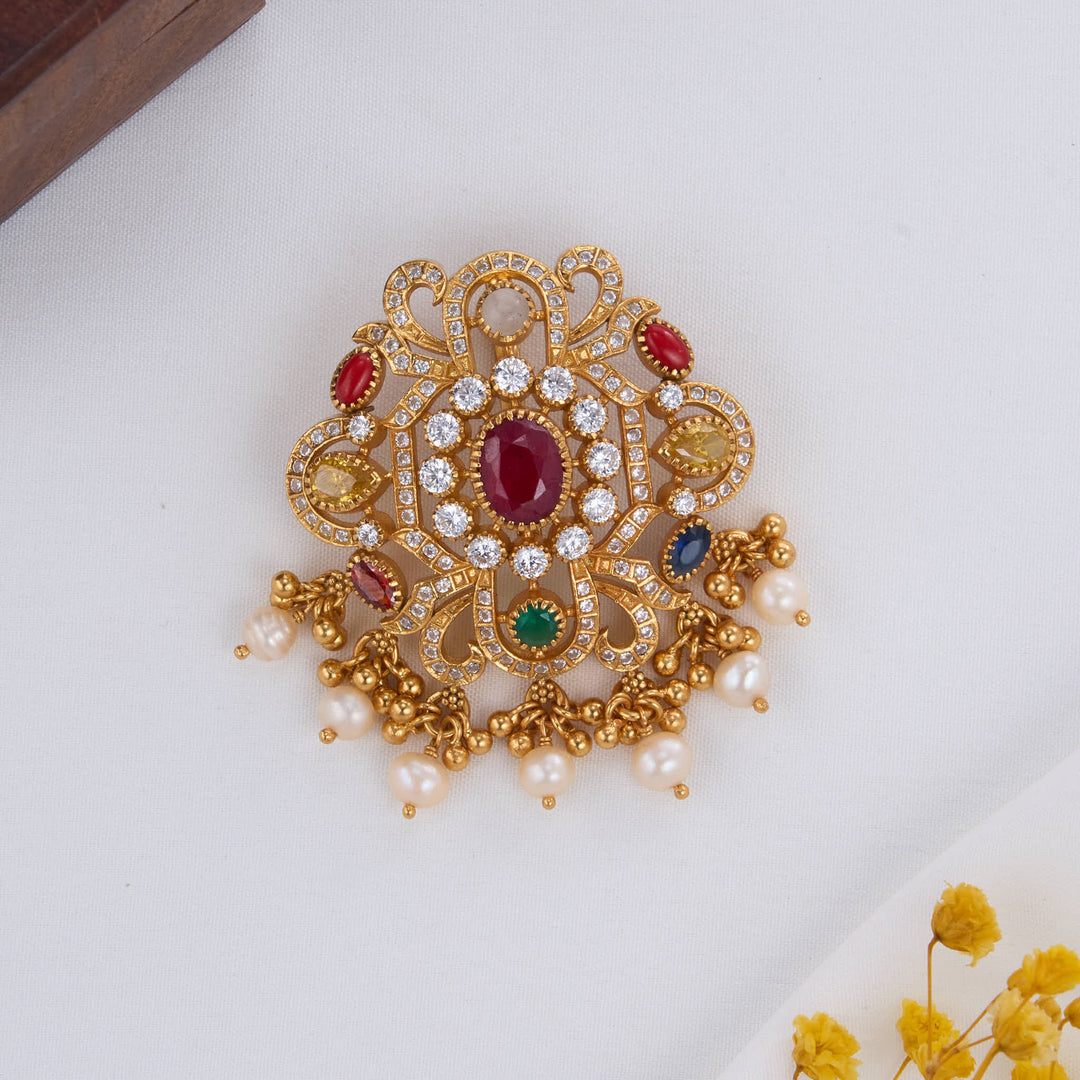 Majestic Navaratna Stone Pendant