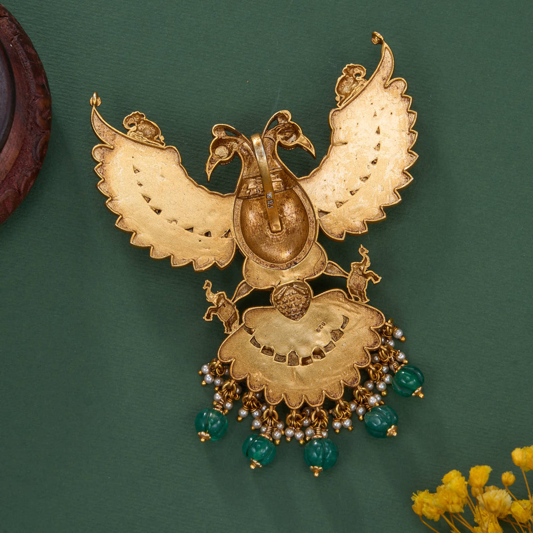 Majestic Gandabherunda Kundan Pendant