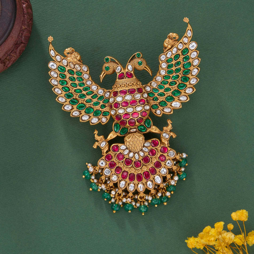 Gandaberunda Kundan Pendant