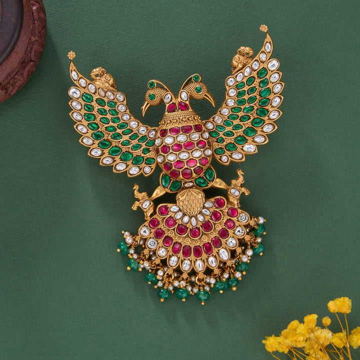 Gandaberunda Kundan Pendant