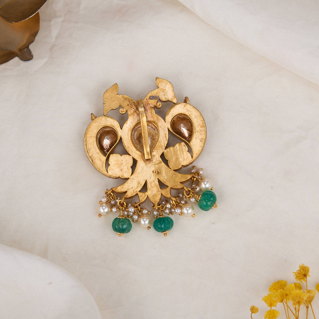 White Garudan Kundan Pendant
