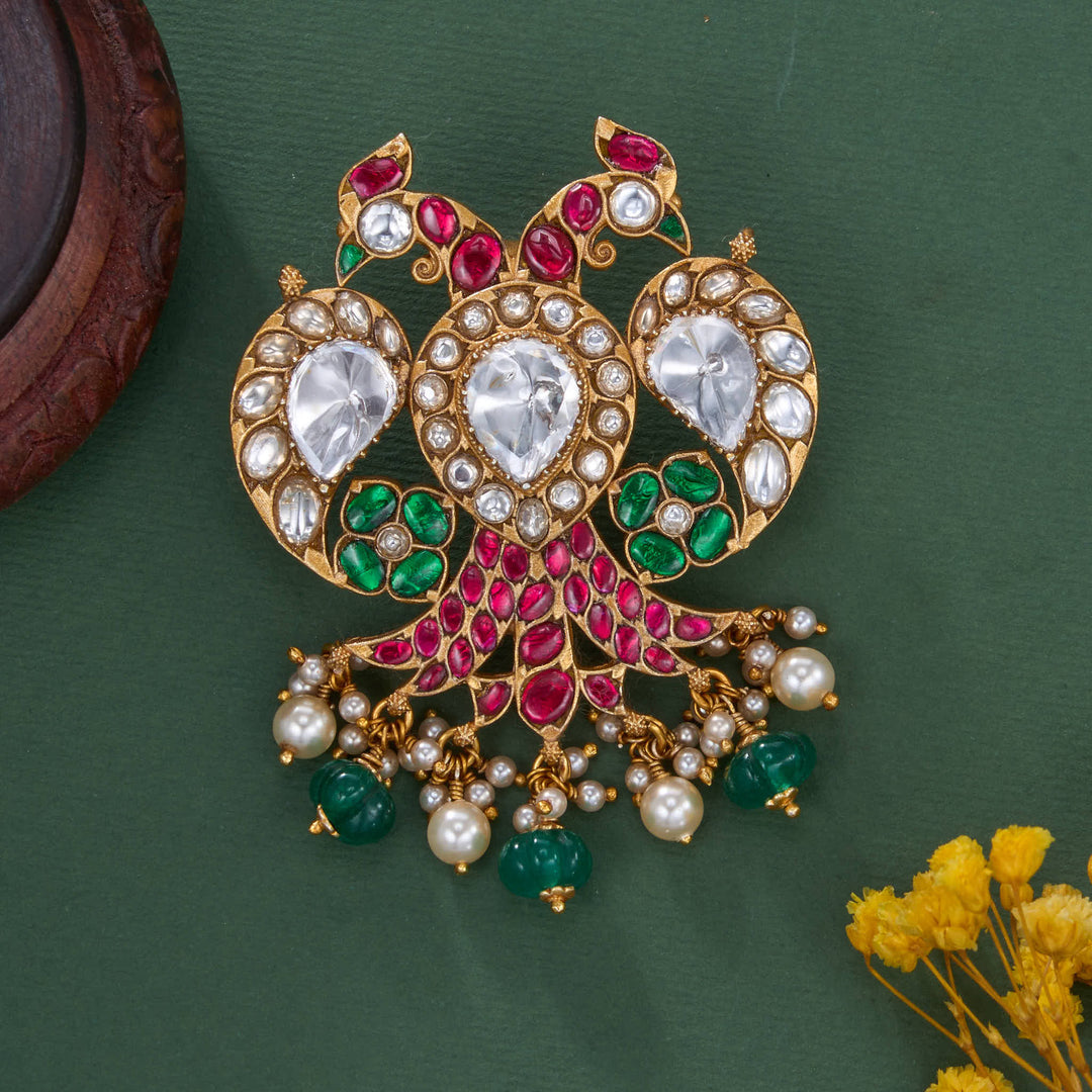 Royal Gandabherunda Kundan Pendant