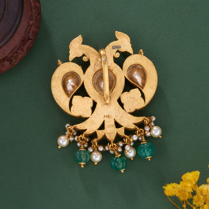 The Sacred Two-Headed Kundan Pendant