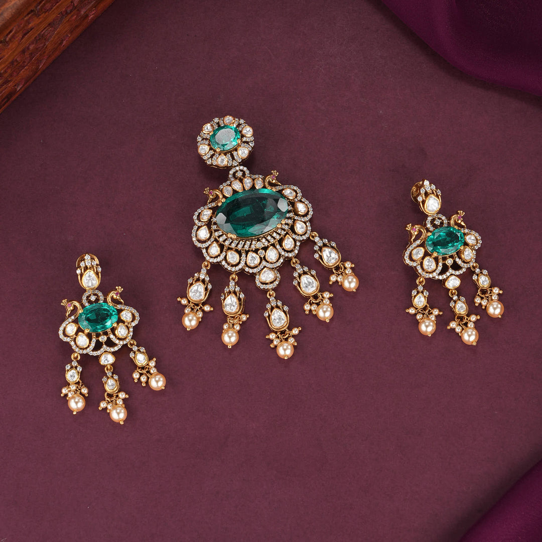 Elegant Moissanite Pendant Set