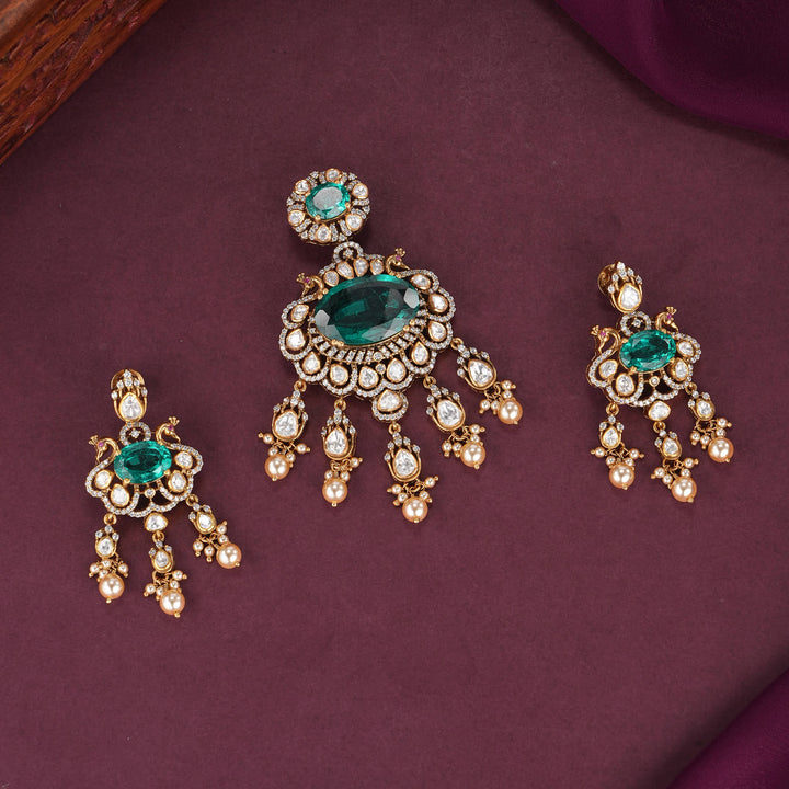 Elegant Moissanite Pendant Set
