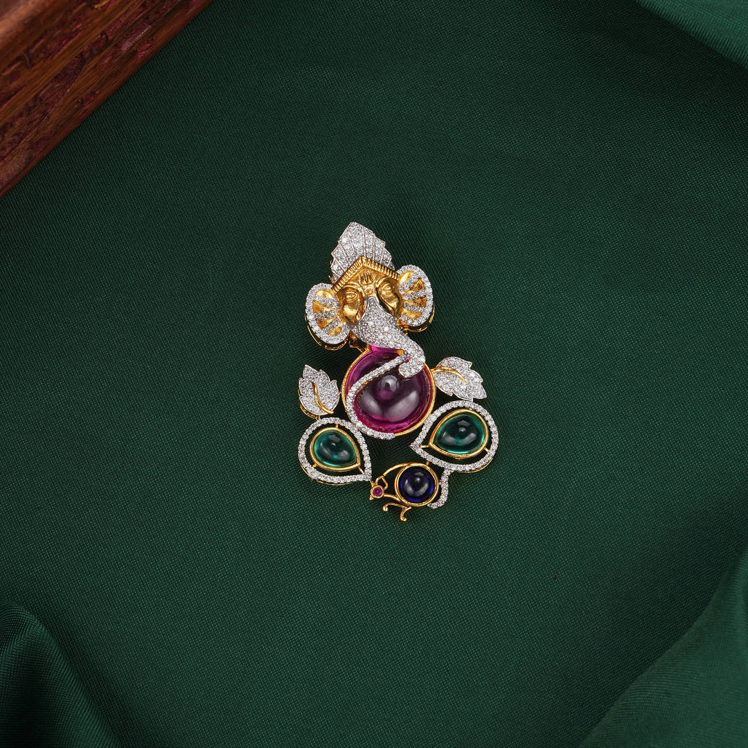 Vighnaharta Diamond Design Pendant
