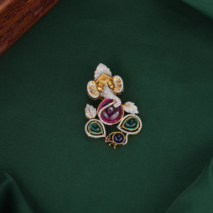 Vighnaharta Diamond Design Pendant