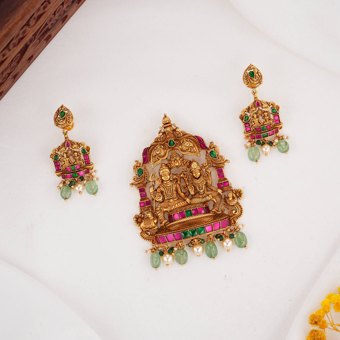 Shiv Parvathi Nagas Pendant Set