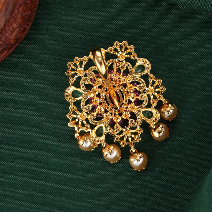 Pink Dahlia Diamond Design Pendant