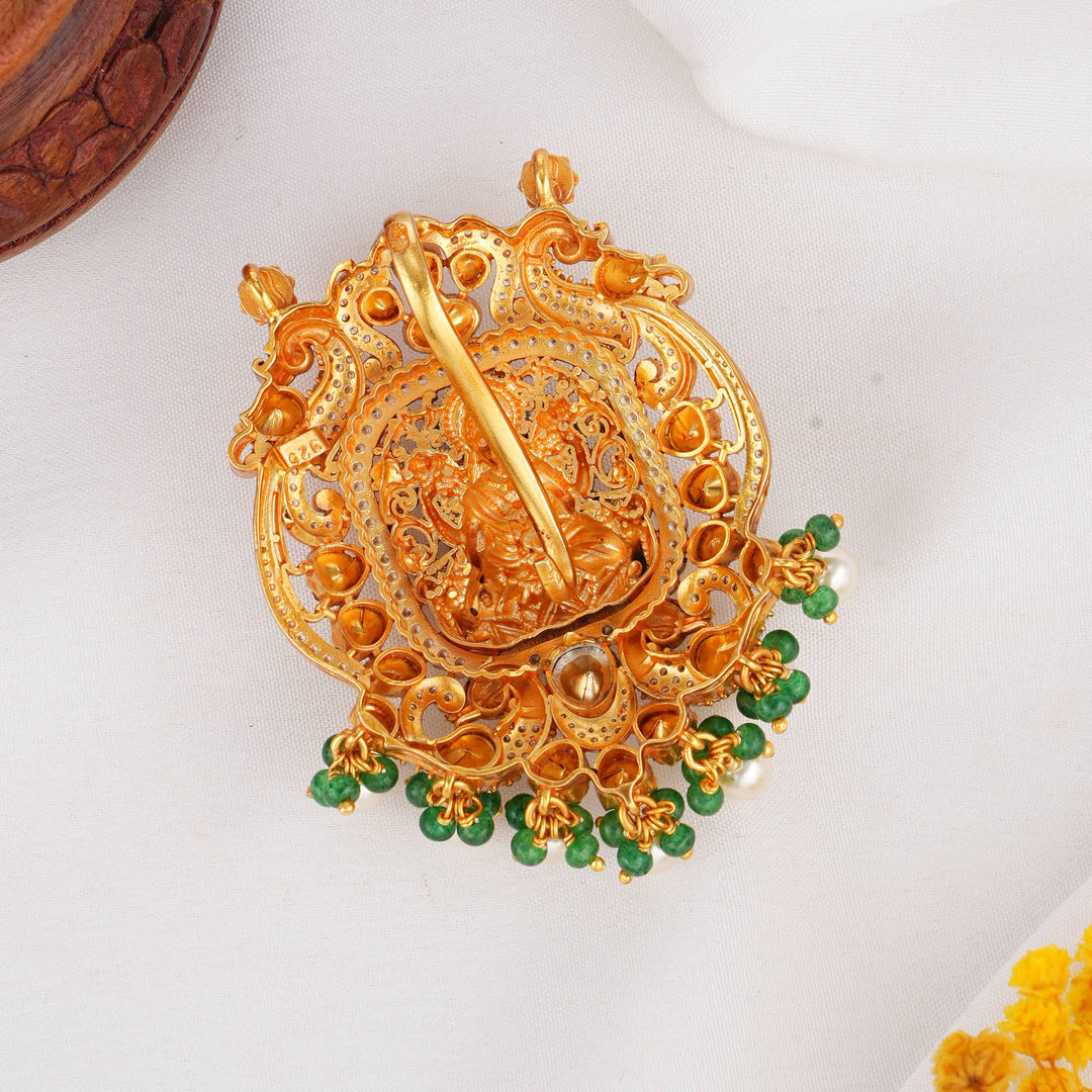 Mesmerical Deep Nagas And Kundan Pendant