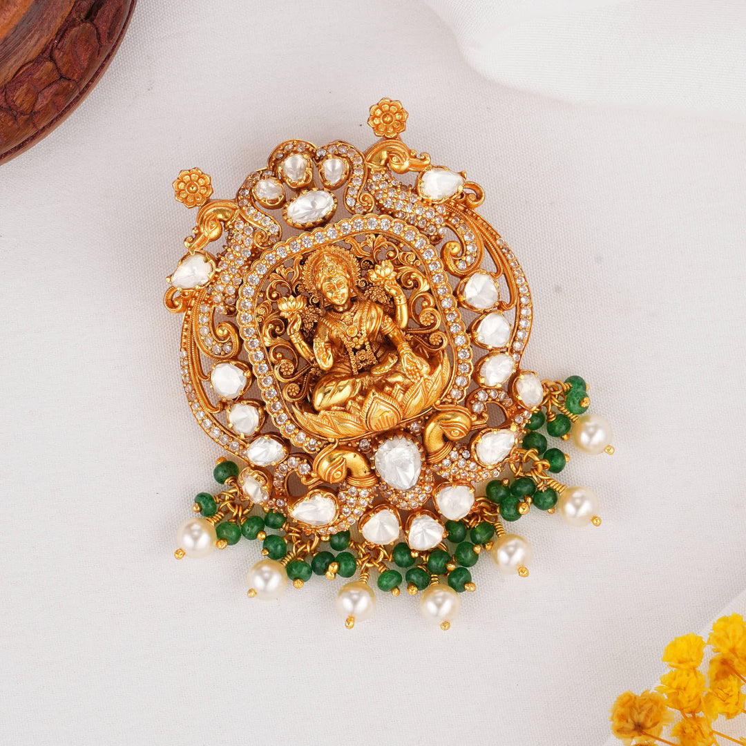 Mesmerical Deep Nagas And Kundan Pendant