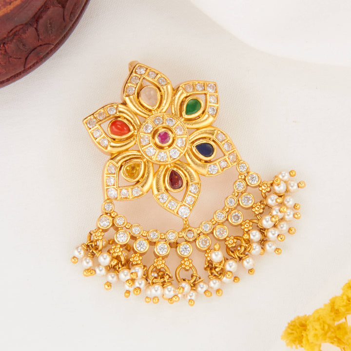 Floral Prismatic Stone Pendant