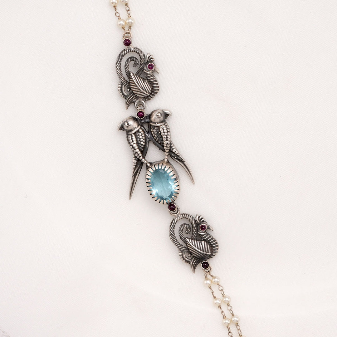 Cute Birds Oxidised Chain