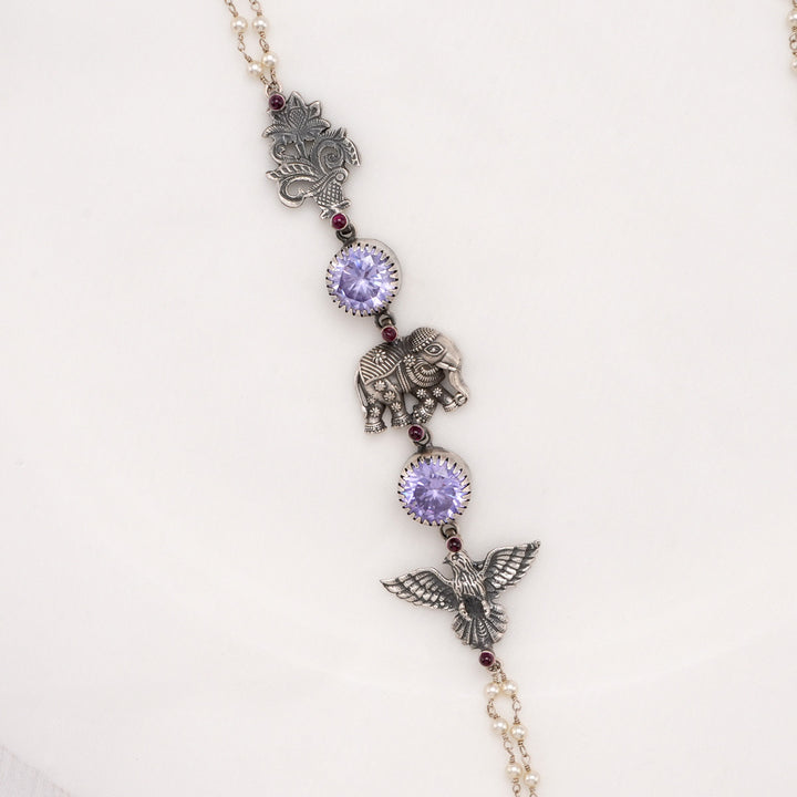 Elephant and Birds Oxidised Chain