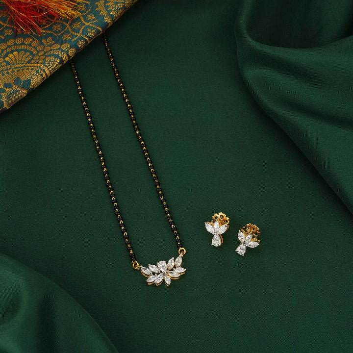 Lotus Mangalsutra Chain With Earrings