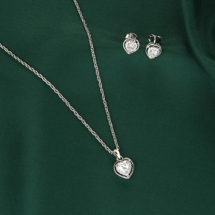 Twin Heart Chain with Earrings