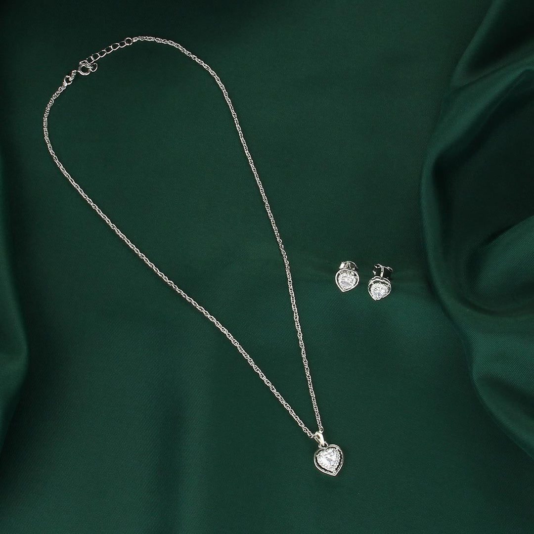 Twin Heart Chain with Earrings