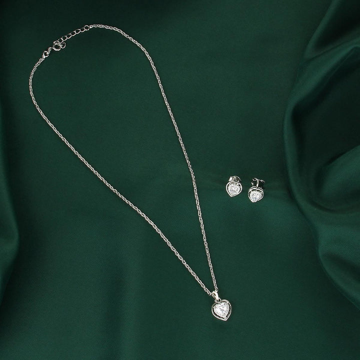 Twin Heart Chain with Earrings