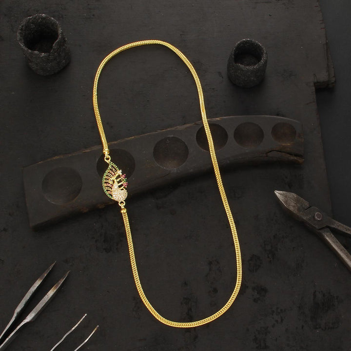 Sparkle Peacock Mugappu Chain