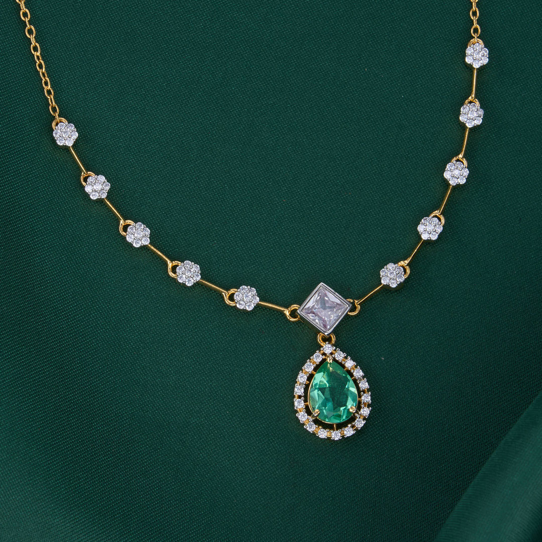 Raagini Diamond Design Chain with Earrings