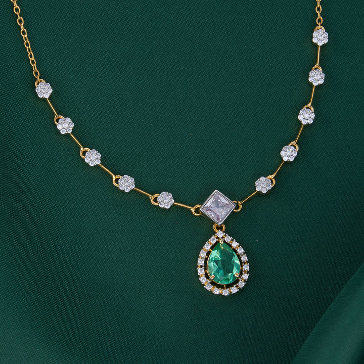 Raagini Diamond Design Chain with Earrings