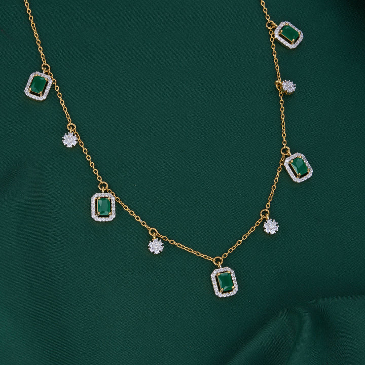 Pushpasri Diamond Design Chain with Earrings
