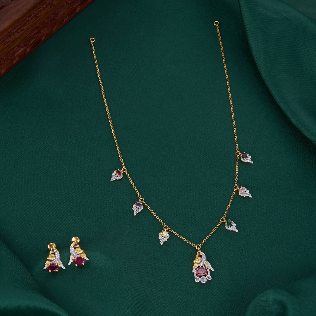 Ramita Diamond Design Chain with Earrings