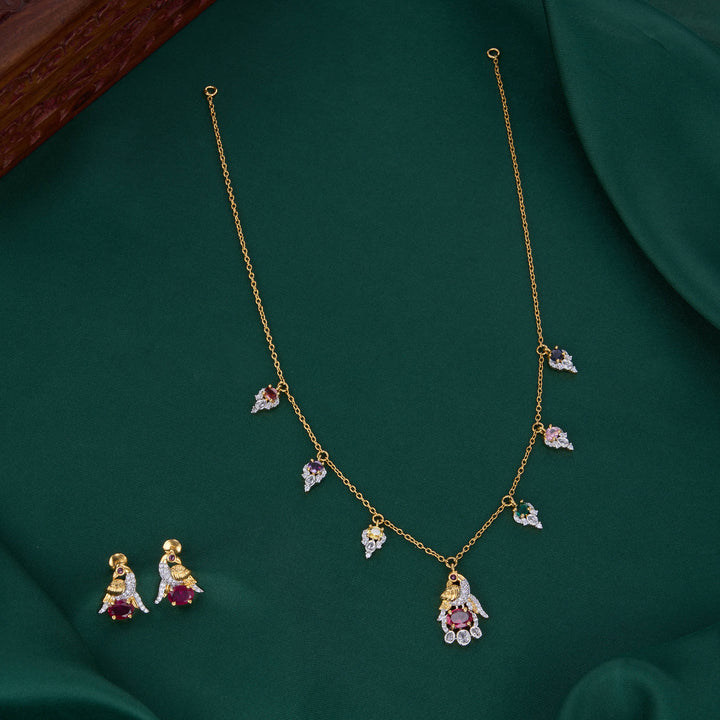Ramita Diamond Design Chain with Earrings