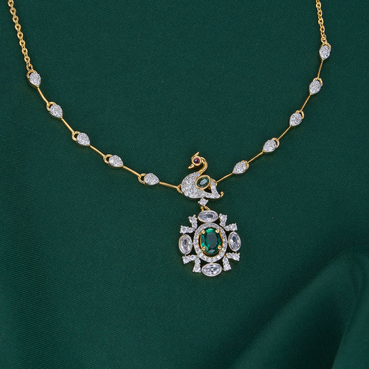 Pujitha Diamond Design Chain with Earrings