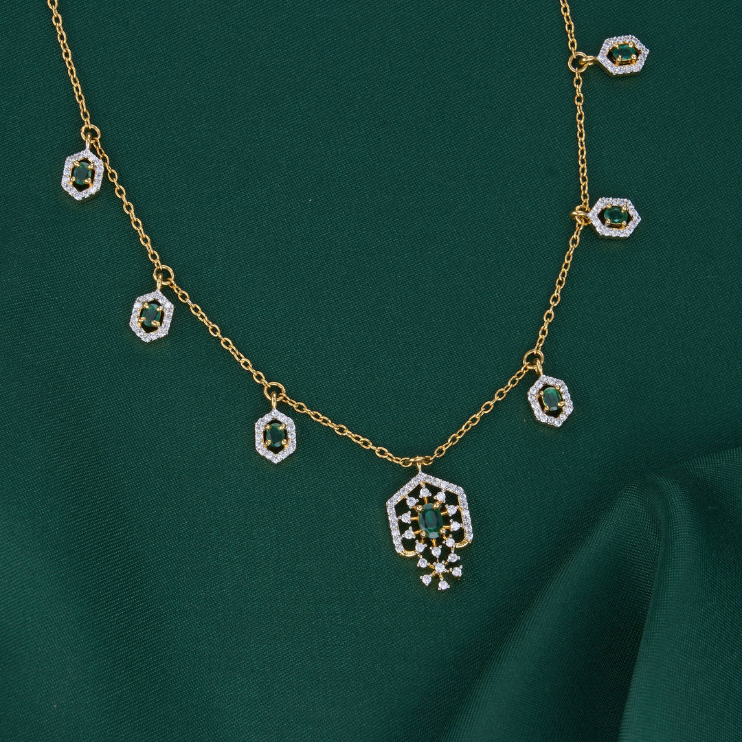 Prinsi Diamond Design Chain with Earrings