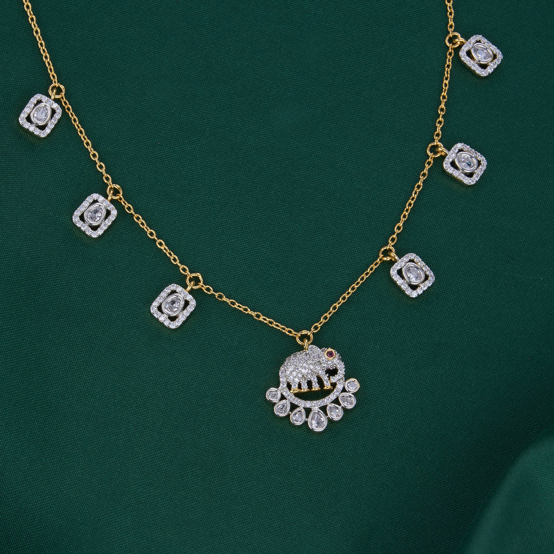 Preshti Diamond Design Chain with Earrings