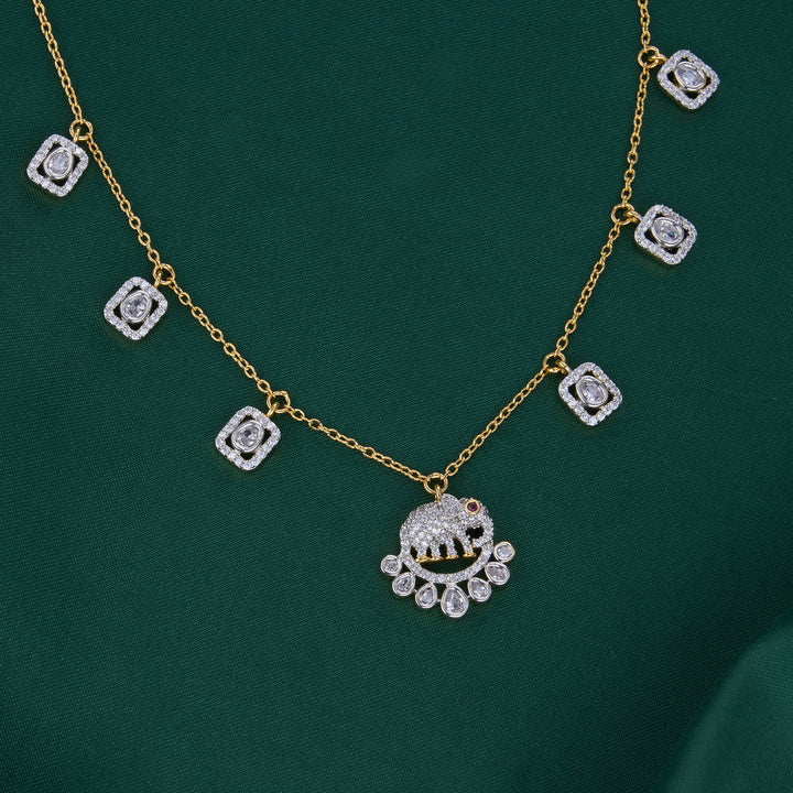 Preshti Diamond Design Chain with Earrings