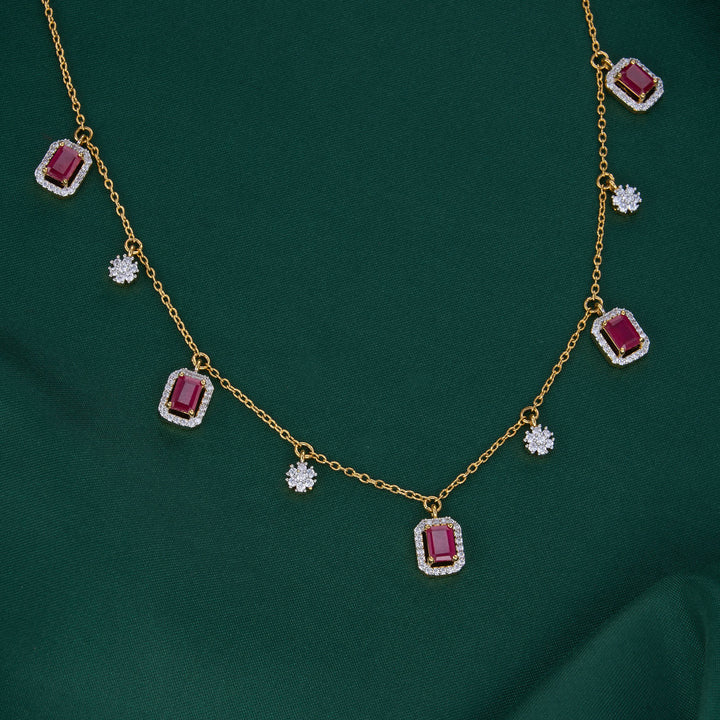 Preetal Diamond Design Chain with Earrings