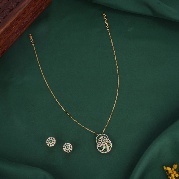 Cutest Diamond Design Chain with Earrings