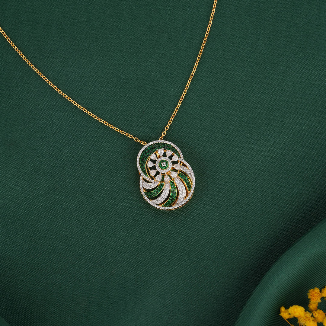 Cutest Diamond Design Chain with Earrings