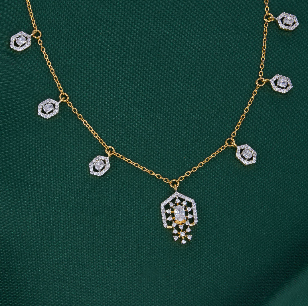 Prasanya Diamond Design Chain with Earrings