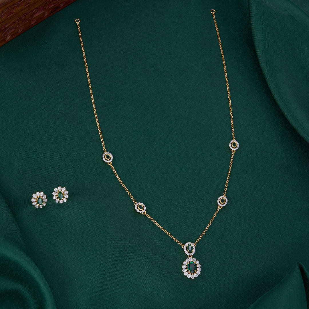 Pavani Diamond Design Chain with Earrings