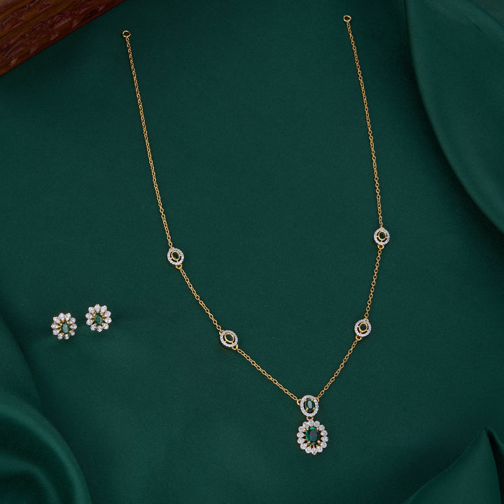 Pavani Diamond Design Chain with Earrings